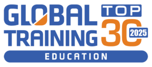 A logo for global training 3 6 0, an education company.